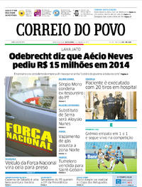 Capa do jornal Correio do Povo 03/03/2017