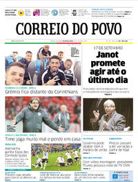 Capa do jornal Correio do Povo 03/07/2017