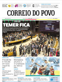 Capa do jornal Correio do Povo 03/08/2017