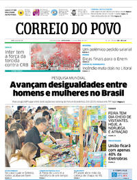 Capa do jornal Correio do Povo 03/11/2017