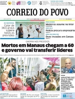 Capa do jornal Correio do Povo 04/01/2017