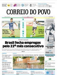 Capa do jornal Correio do Povo 04/03/2017