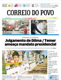 Capa do jornal Correio do Povo 04/04/2017