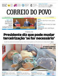 Capa do jornal Correio do Povo 05/04/2017