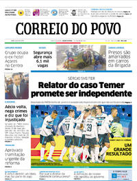 Capa do jornal Correio do Povo 05/07/2017