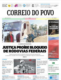 Capa do jornal Correio do Povo 05/08/2017