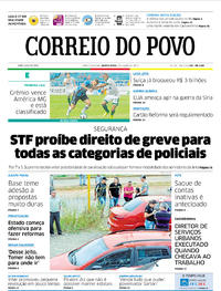 Capa do jornal Correio do Povo 06/04/2017