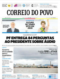 Capa do jornal Correio do Povo 06/06/2017