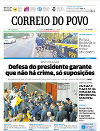 Capa do jornal Correio do Povo 06/07/2017