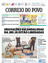 Capa do jornal Correio do Povo 06/09/2017