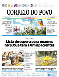 Capa do jornal Correio do Povo 07/03/2017