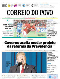 Capa do jornal Correio do Povo 07/04/2017