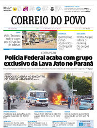 Capa do jornal Correio do Povo 07/07/2017