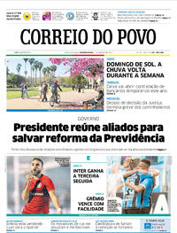 Capa do jornal Correio do Povo 07/08/2017