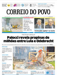 Capa do jornal Correio do Povo 07/09/2017