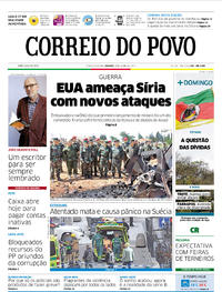 Capa do jornal Correio do Povo 08/04/2017
