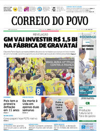 Capa do jornal Correio do Povo 08/07/2017