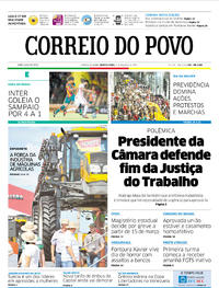 Capa do jornal Correio do Povo 09/03/2017