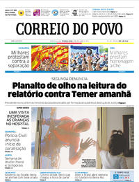 Capa do jornal Correio do Povo 09/10/2017