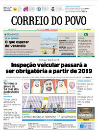 Capa do jornal Correio do Povo 09/12/2017