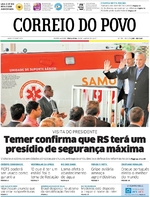 Capa do jornal Correio do Povo 10/01/2017