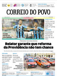 Capa do jornal Correio do Povo 10/03/2017