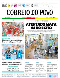Capa do jornal Correio do Povo 10/04/2017