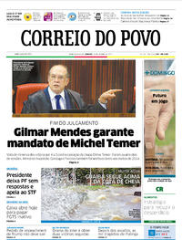 Capa do jornal Correio do Povo 10/06/2017