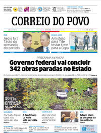 Capa do jornal Correio do Povo 10/11/2017