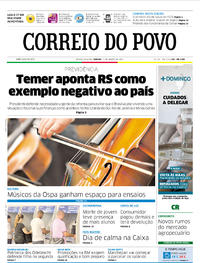 Capa do jornal Correio do Povo 11/03/2017