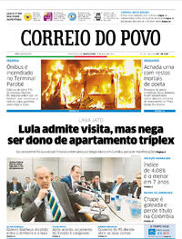 Capa do jornal Correio do Povo 11/05/2017