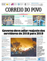 Capa do jornal Correio do Povo 11/08/2017