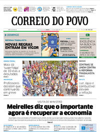 Capa do jornal Correio do Povo 11/11/2017