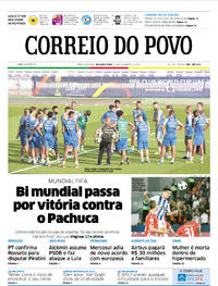 Capa do jornal Correio do Povo 11/12/2017