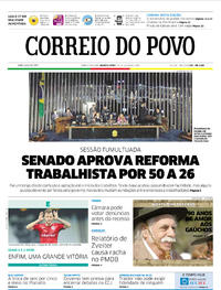 Capa do jornal Correio do Povo 12/07/2017