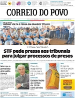 Capa do jornal Correio do Povo 13/01/2017