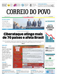 Capa do jornal Correio do Povo 13/05/2017