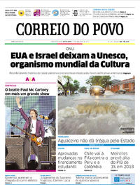 Capa do jornal Correio do Povo 13/10/2017