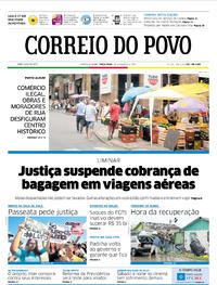 Capa do jornal Correio do Povo 14/03/2017