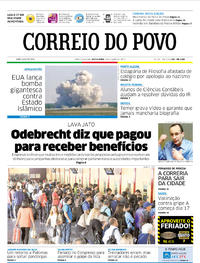 Capa do jornal Correio do Povo 14/04/2017