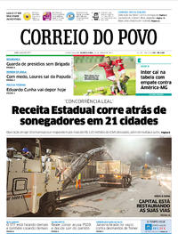 Capa do jornal Correio do Povo 14/06/2017