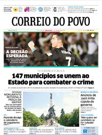 Capa do jornal Correio do Povo 14/12/2017