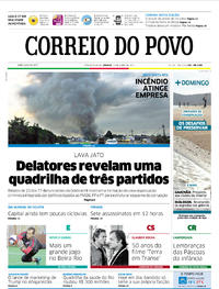 Capa do jornal Correio do Povo 15/04/2017