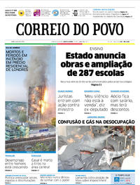 Capa do jornal Correio do Povo 15/06/2017