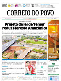 Capa do jornal Correio do Povo 15/07/2017