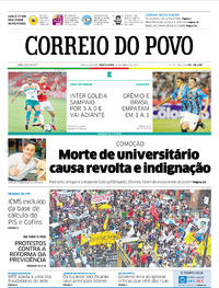 Capa do jornal Correio do Povo 16/03/2017