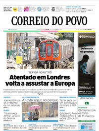 Capa do jornal Correio do Povo 16/09/2017