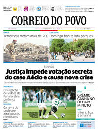 Capa do jornal Correio do Povo 16/10/2017