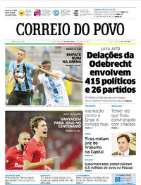 Capa do jornal Correio do Povo 17/04/2017