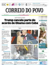 Capa do jornal Correio do Povo 17/06/2017